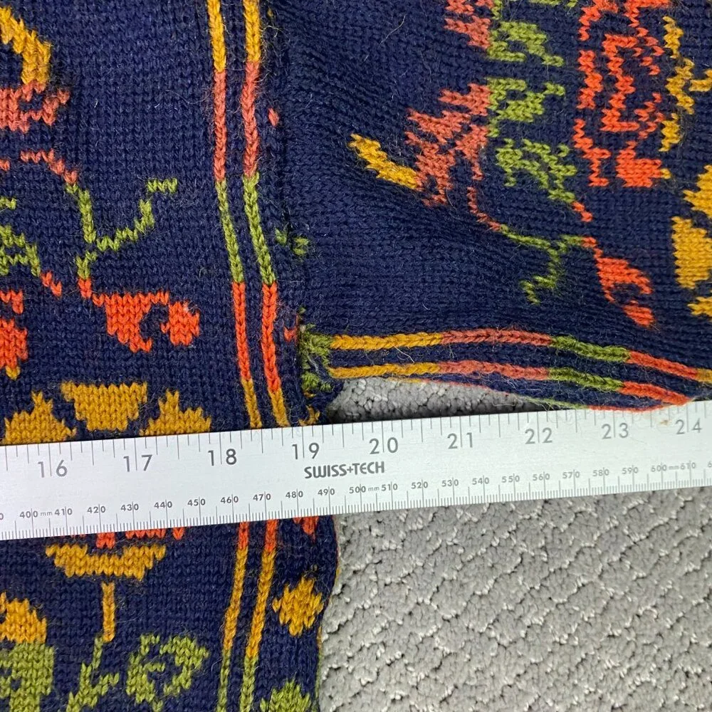 Vintage Past Times Cardigan Sweater Women's Small Floral Knit Wool Made in UK - Picture 7 of 11